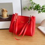Korean Style Large-Capacity Tote Bag for Women (  Red)