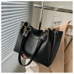 Korean Style Large-Capacity Tote Bag for Women (Black) - Image 4