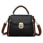 Elegant Twist-Lock Crossbody Handbag – Premium PU Leather (Black) - Image 4