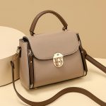 Elegant Twist-Lock Crossbody Handbag – Premium PU Leather (Brown) - Image 3